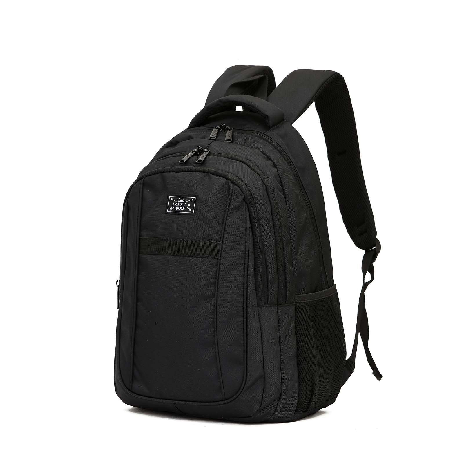 tosca-multi-compartment-laptop-backpack-35l-black-front-angle