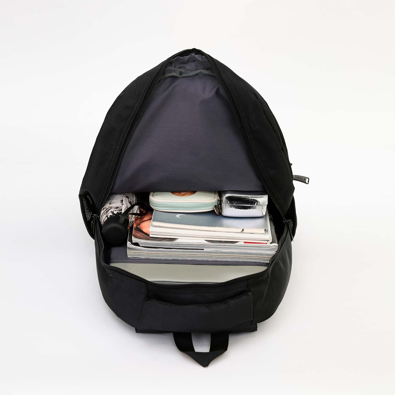 tosca-multi-compartment-laptop-backpack-35l-black-open
